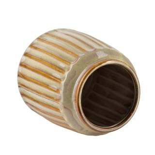 Wazon Ceramiczny Osłonka ARINA BEIGE 18 cm – Prążkowany, Jasnobeżowy, Nowoczesny