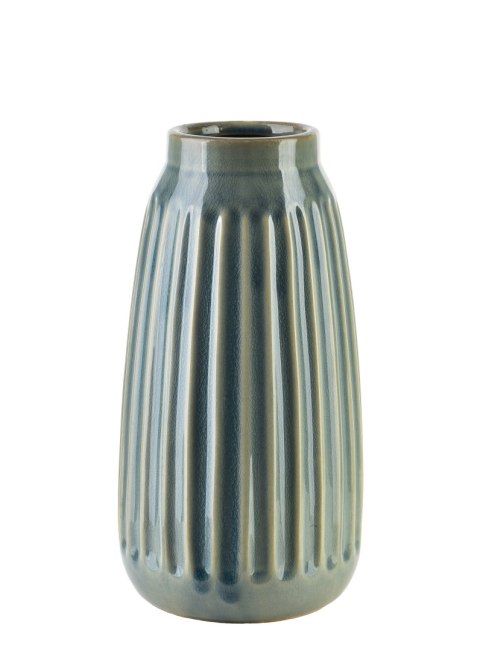 Wazon Ceramiczny ARINA LIGHT 28,5 cm – Prążkowany, Jasnobłękitny, Nowoczesny