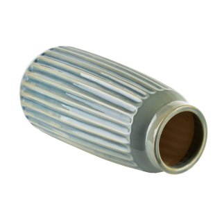 Wazon Ceramiczny ARINA LIGHT 35,5 cm – Wysoki, Prążkowany, Jasnobłękitny