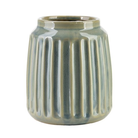 Wazon Ceramiczny Osłonka ARINA LIGHT 18 cm – Prążkowany, Jasnobłękitny, Nowoczesny