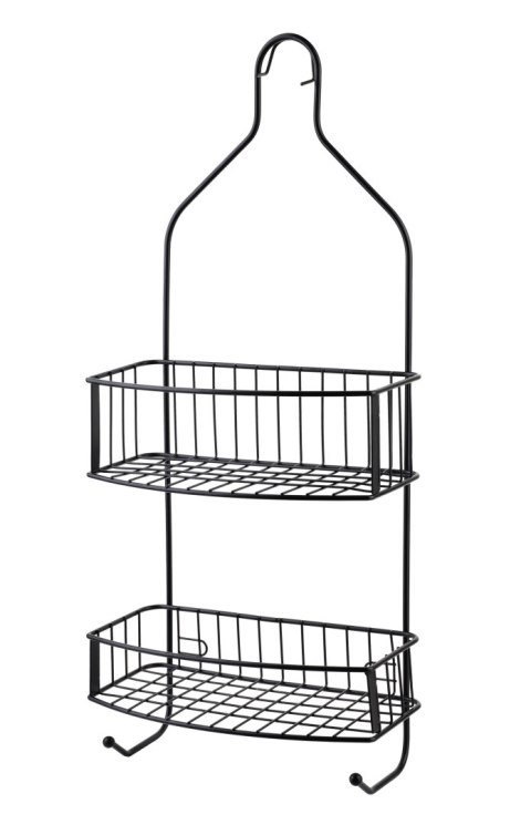 CARL BLACK Półka łazienkowa wisząca 56 cm – Czarny Mat, Styl Loftowy