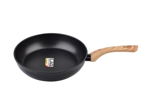 Patelnia CARROT ILAG 26 cm – Czarna, Powłoka Non-Stick, Rączka Wood-Look
