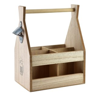 Drewniane Nosidło Stojak na Butelki DAZ 22 cm – Z Otwieraczem