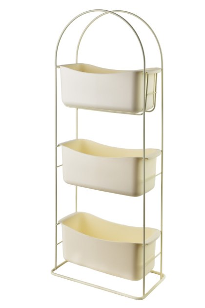 DEA BEIGE Półka łazienkowa 3-poziomowa 73 cm – Beżowa, Metalowy Stelaż