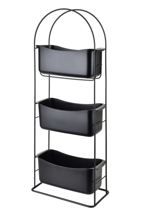 DEA BLACK Półka łazienkowa 3-poziomowa 73 cm – Czarny Mat, Loft