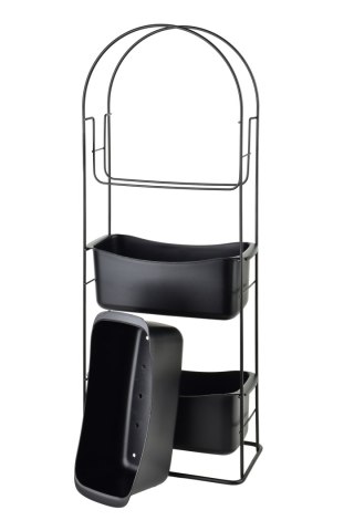 DEA BLACK Półka łazienkowa 3-poziomowa 73 cm – Czarny Mat, Loft