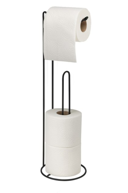 DEA BLACK Stojak na papier toaletowy 15x15x54 cm – Czarny Mat