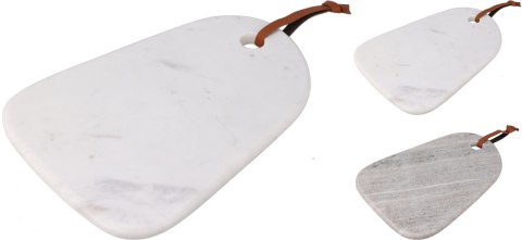 Marmurowa Deska do Serwowania – Biały Marmur ze Skórzanym Uchwytem