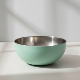 Miska Stalowa 1,5 L – Miętowy Mat, Stal Nierdzewna (17 cm)