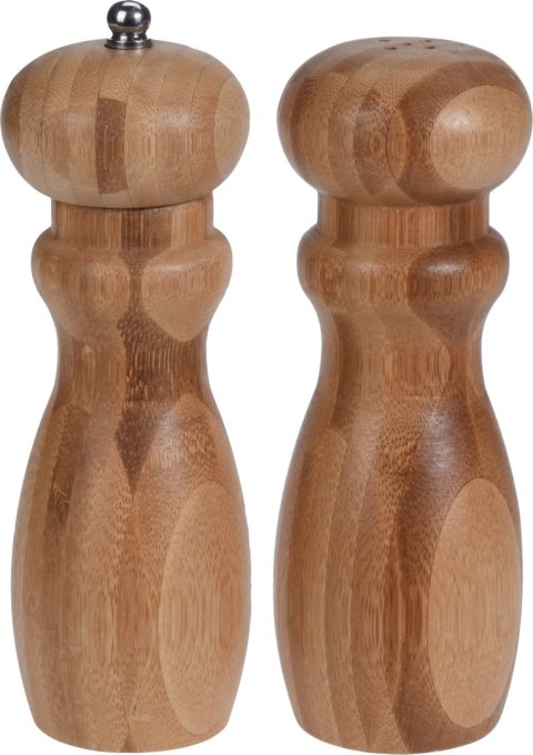 MŁYNEK do soli i pieprzu zestaw 2 szt. – Naturalny Bambus, 23,5 cm