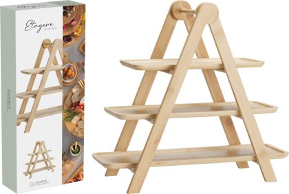PATERA BAMBUSOWA 3-poziomowa – Naturalna Drabinka do Serwowania (Etagere)