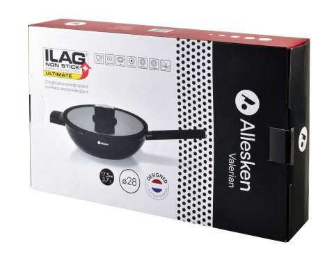 Patelnia aluminiowa VALERIAN 28 cm z pokrywą – Allesken, ILAG Ultimate, Full Induction
