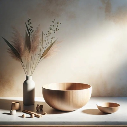 Duża Drewniana Misa Dekoracyjna AMPARO L – 54 x 27 x 6 cm, Naturalne Drewno