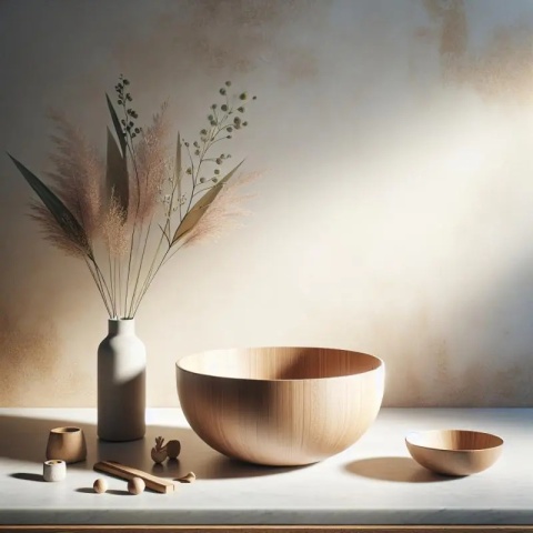 Duża Drewniana Misa Dekoracyjna AMPARO L – 54 x 27 x 6 cm, Naturalne Drewno